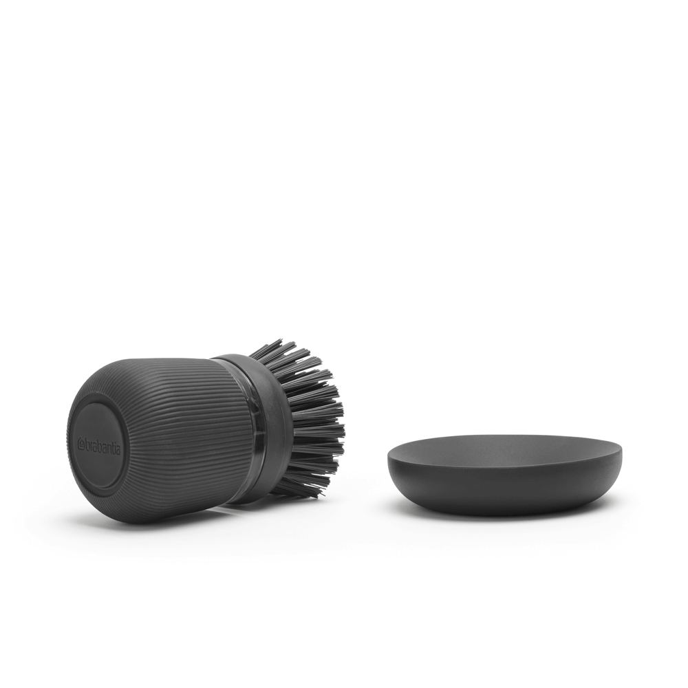 Brabantia krtača za posodo z dozirnikom mila, temno siva