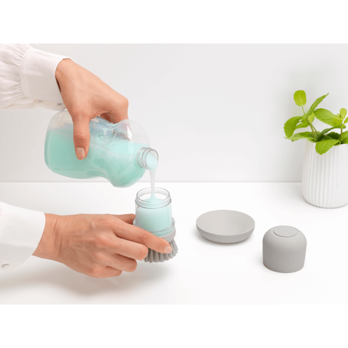 Brabantia krtača za posodo z dozirnikom mila, siva