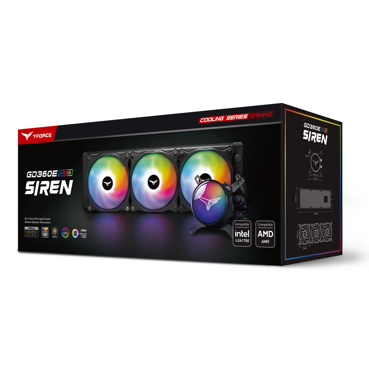 Teamgroup Siren GD360E AIO vodno hlajenje - Bela barva