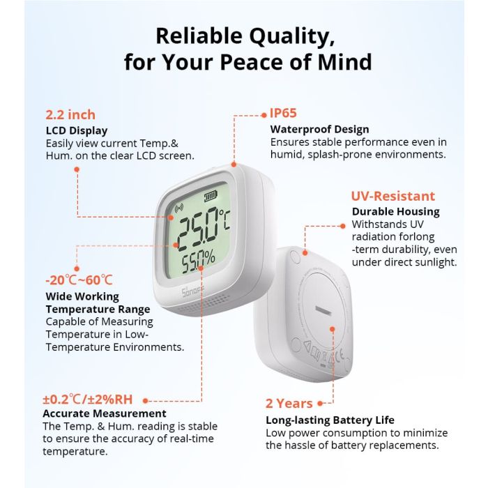 SONOFF ZigBee pametni senzor temperature in vlage SNZB-02WD