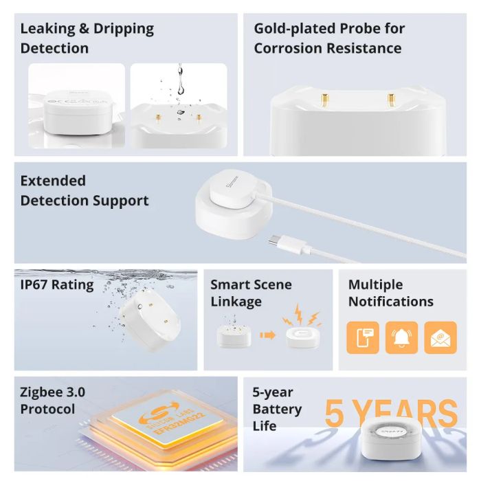 SONOFF senzor puščanja vode SNZB-05P (s priloženim kablom)