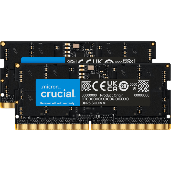 Crucial 24GB Kit (2x12GB) DDR5-5600 SODIMM CL46, 1.1V