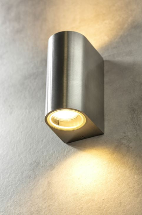 GTV zunanja stenska svetilka TIAGO 2x GU10 230V IP54, črna