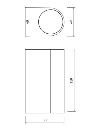 GTV zunanja stenska svetilka TIAGO 2x GU10 230V IP54, črna