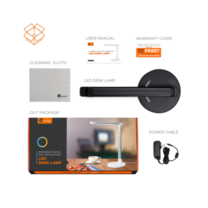 TaoTronics Elune E5 Touch control LED namizna svetilka črna TT-DL13