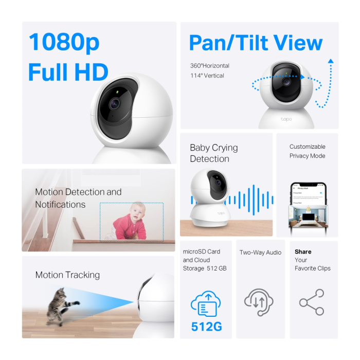 TP-LINK Tapo C200 1080p HD WiFi varnostna kamera