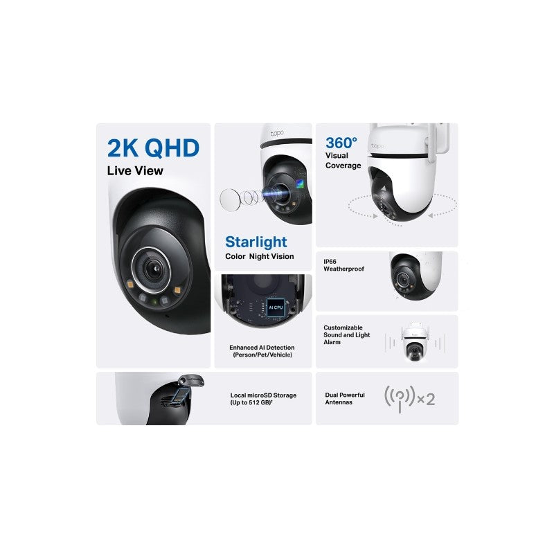 TP-LINK Tapo C520WS 2K QHD 360° Pan/Tilt zunanja Wi-Fi varnostna kamera