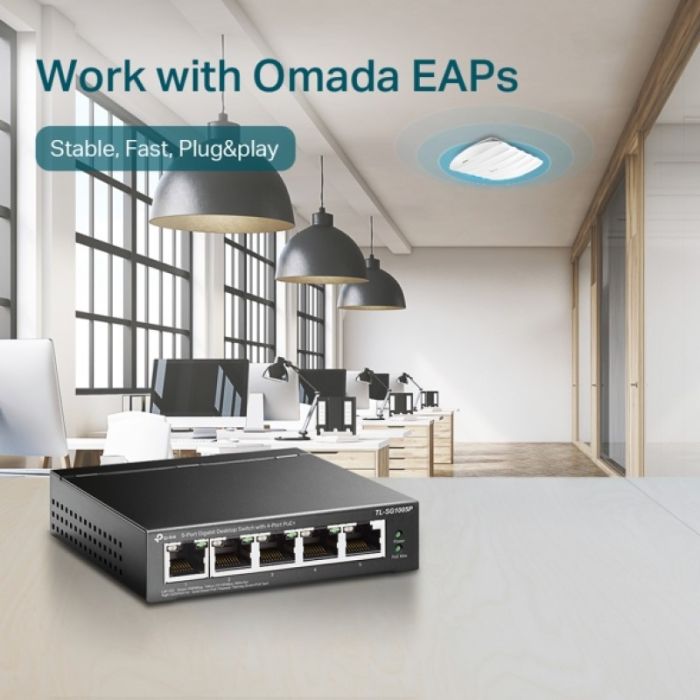 TP-LINK TL-SF1005P 5-port 10/100Mbps stikalo z 4-Port PoE+