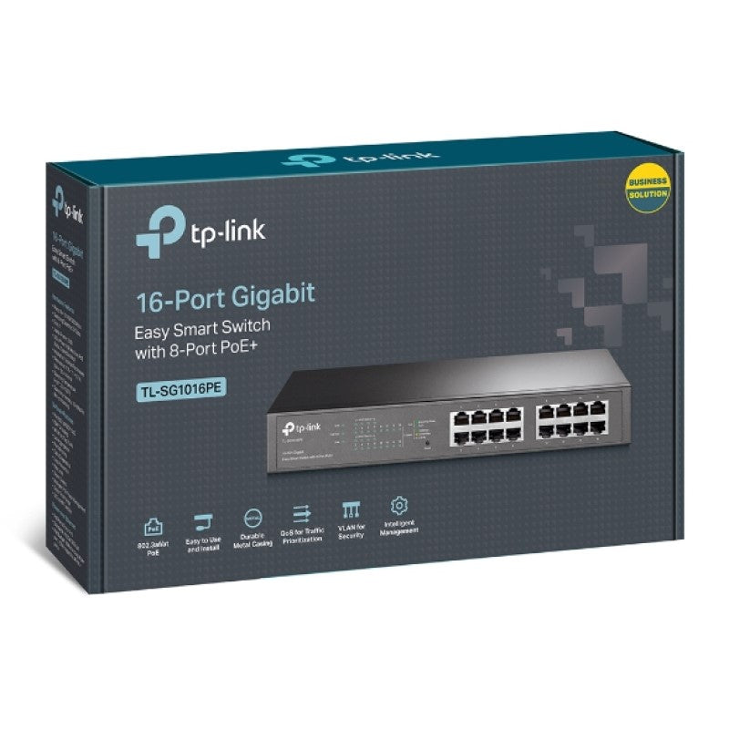 TP-Link mrežno stikalo 16 port Gigabit TL-SG1016PE z 8-Port PoE+ port