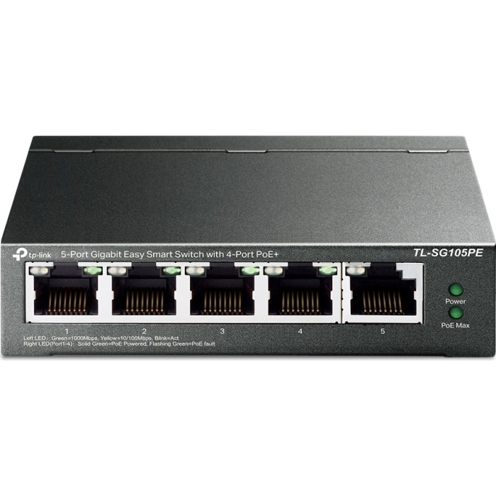 TP-LINK 5-Port Gigabit Easy Smart switch stikalo z 4-Port PoE+