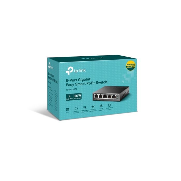 TP-LINK 5-Port Gigabit Easy Smart switch stikalo z 4-Port PoE+
