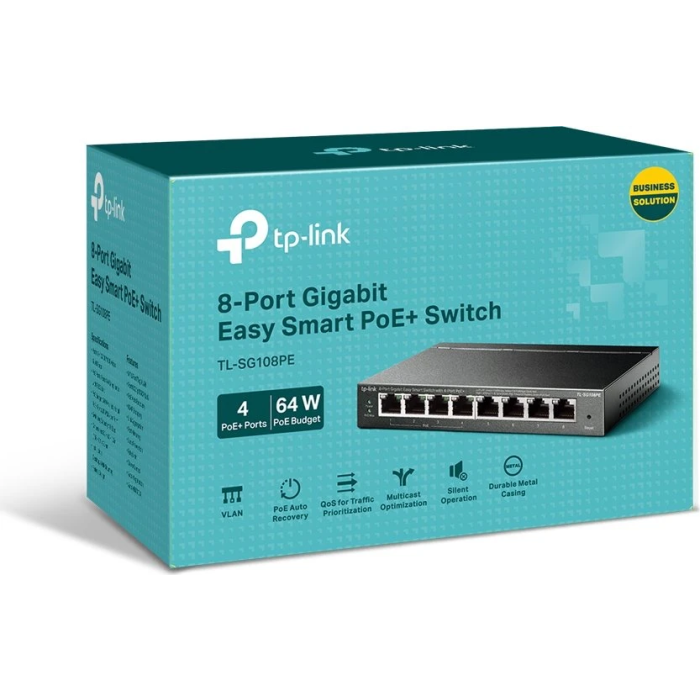 TP-Link 8-Portno Gigabit PoE+ Easy Smart Managed stikalo