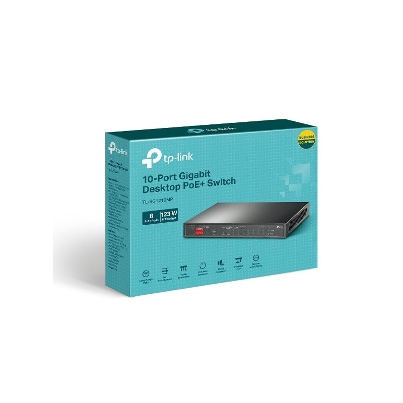 TP-LINK stikalo 10-port Gigabit 10/100/1000 TL-SG1210MP 8-Port PoE+