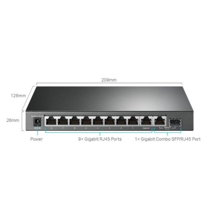 TP-LINK stikalo 10-port Gigabit stikalo z 8-Port PoE+ port