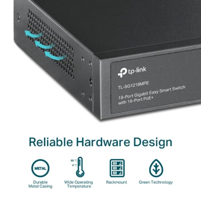 TP-LINK stikalo 18-port Gigabit stikalo z 16-Port PoE+ port