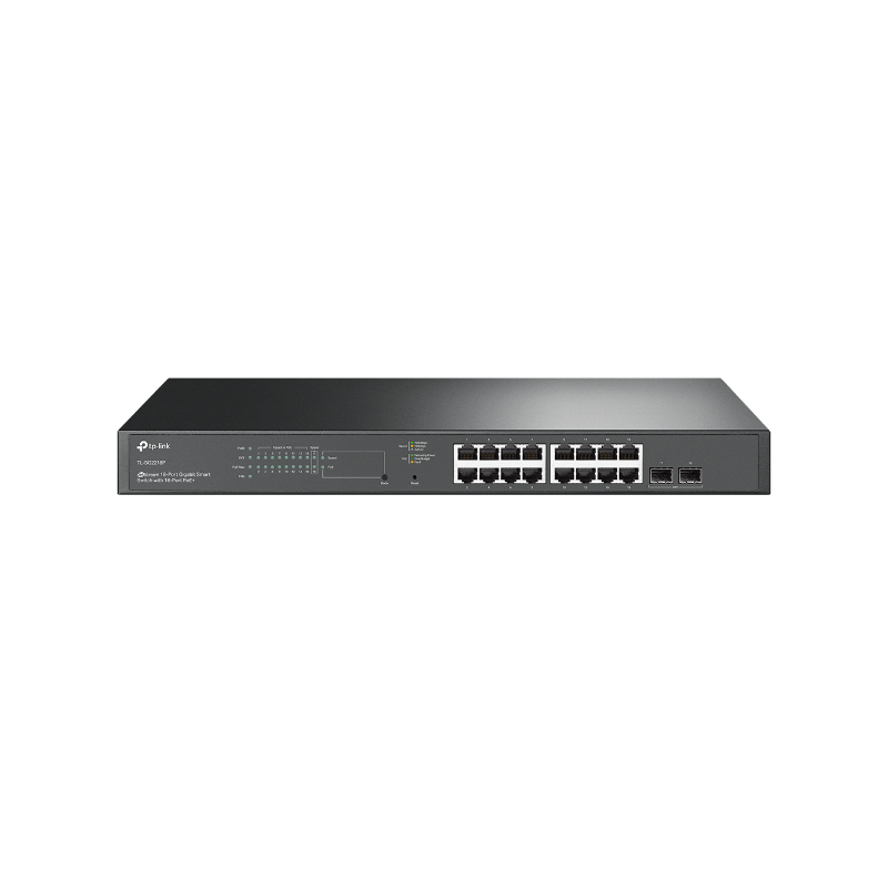 TP-LINK JetStream 18-Port Gigabit Smart Switch z 16-Port PoE+