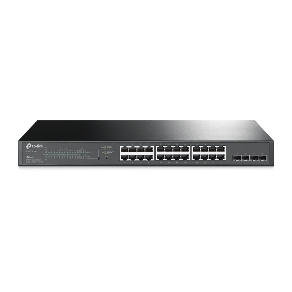 TP-LINK JetStream TL-SG2428P 26-Port Gigabit PoE+ Smart Switch × 4 SFP slot