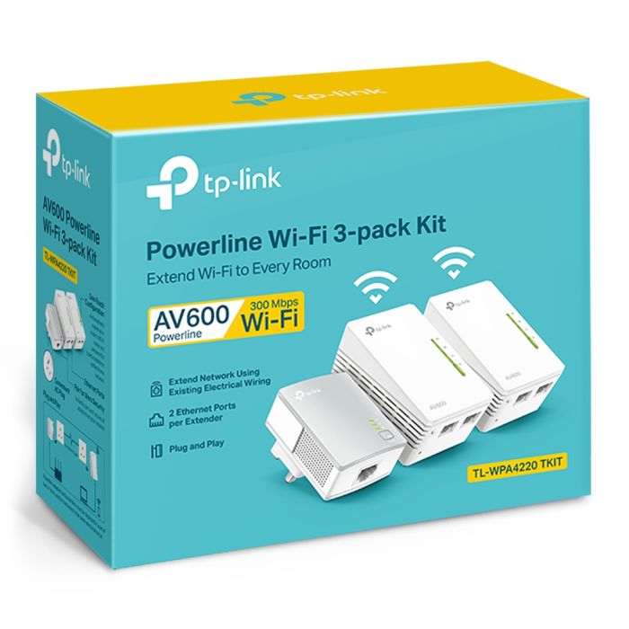 TP-LINK TL-WPA4220 TKIT Powerline 600 Wi-Fi 3-pack kit