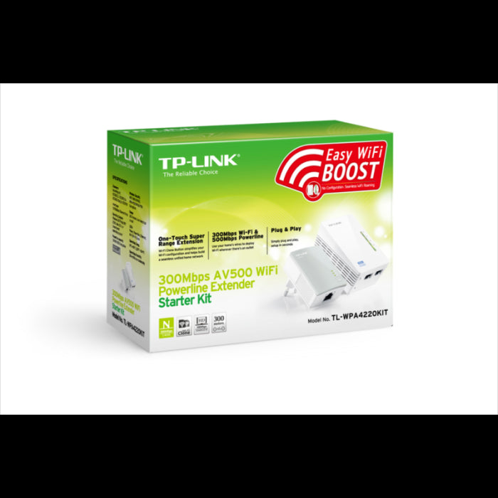 TP-LINK TL-WPA4220KIT 300Mbps AV600 WiFi Powerline Extender Starter Kit