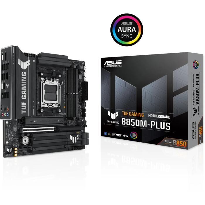 ASUS TUF GAMING B850M-PLUS, DDR5, SATA3, USB3.2Gen2x2, DP, 2.5GbE, AM5 mATX