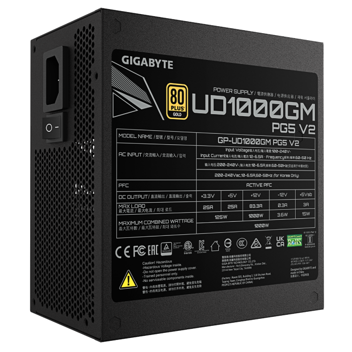 Gigabyte 1000W PG5 V2 GOLD modularni PCI-E 5.0 napajalnik