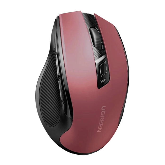 Brezžična miška UGREEN Bluetooth 5.0 in 2,4 Ghz z USB sprejemnikom - rdeča