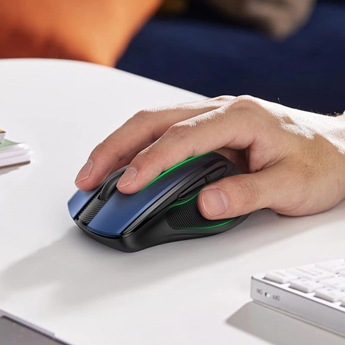 Brezžična miška UGREEN Bluetooth 5.0 in 2,4 Ghz z USB sprejemnikom - modra