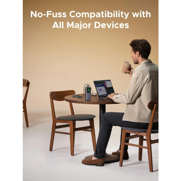 Ugreen prenosna polnilna baterija 20.000mAh, 165W s pametnim digitalnim zaslonom in vgrajenim kablom