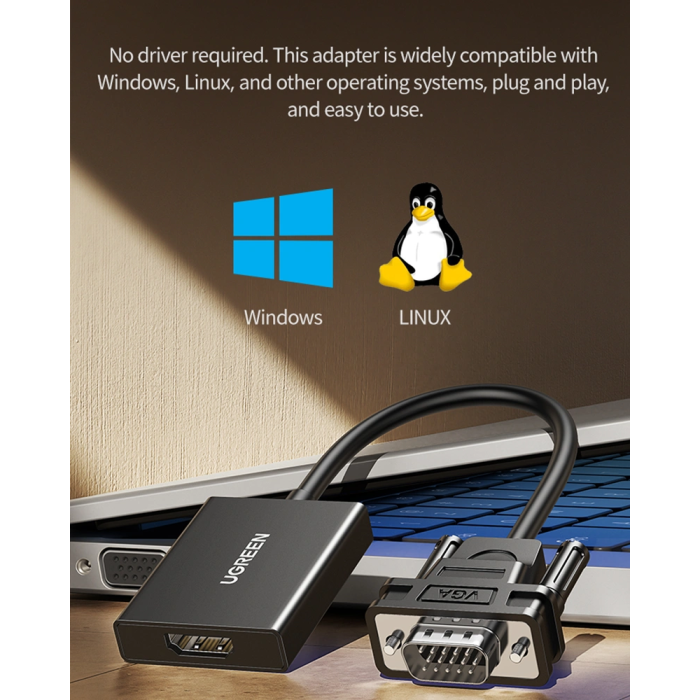 Ugreen VGA na HDMI adapter 1080P