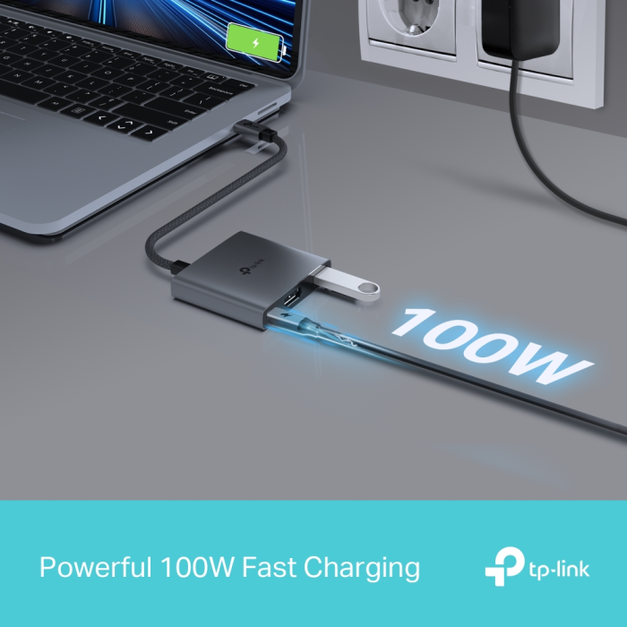 TP-LINK UH3020C 3-v-1 USB-C HUB priklopna postaja z 4K HDMI in 100 W Power Delivery