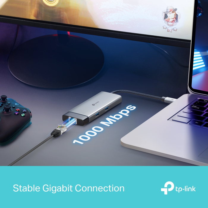 TP-LINK UH6120C 6-v-1 USB-C HUB priklopna postaja z 4K HDMI, Gigabit Ethernet in 100 W Power Delivery