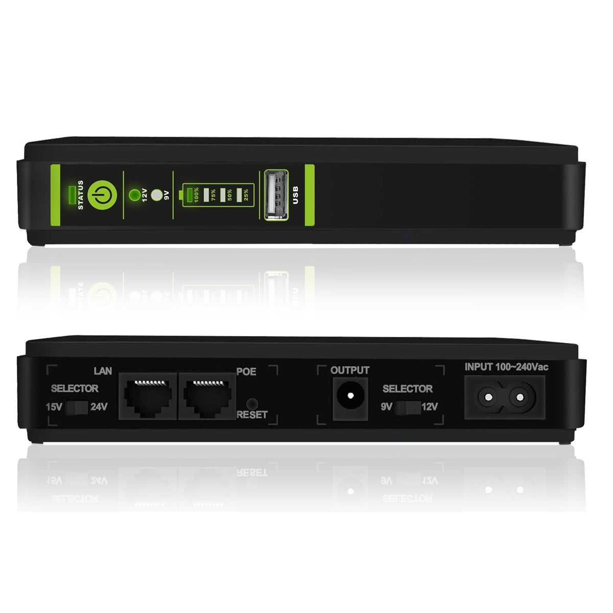 Tecnoware UPS ERA PLUS DC PoE USB napajalnik za naprave kot so modemi, WiFi usmerjevalniki