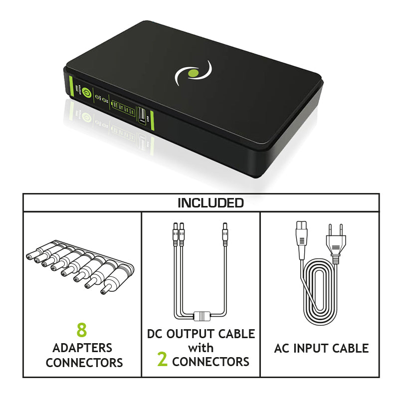 Tecnoware UPS ERA PLUS DC PoE USB napajalnik za naprave kot so modemi, WiFi usmerjevalniki