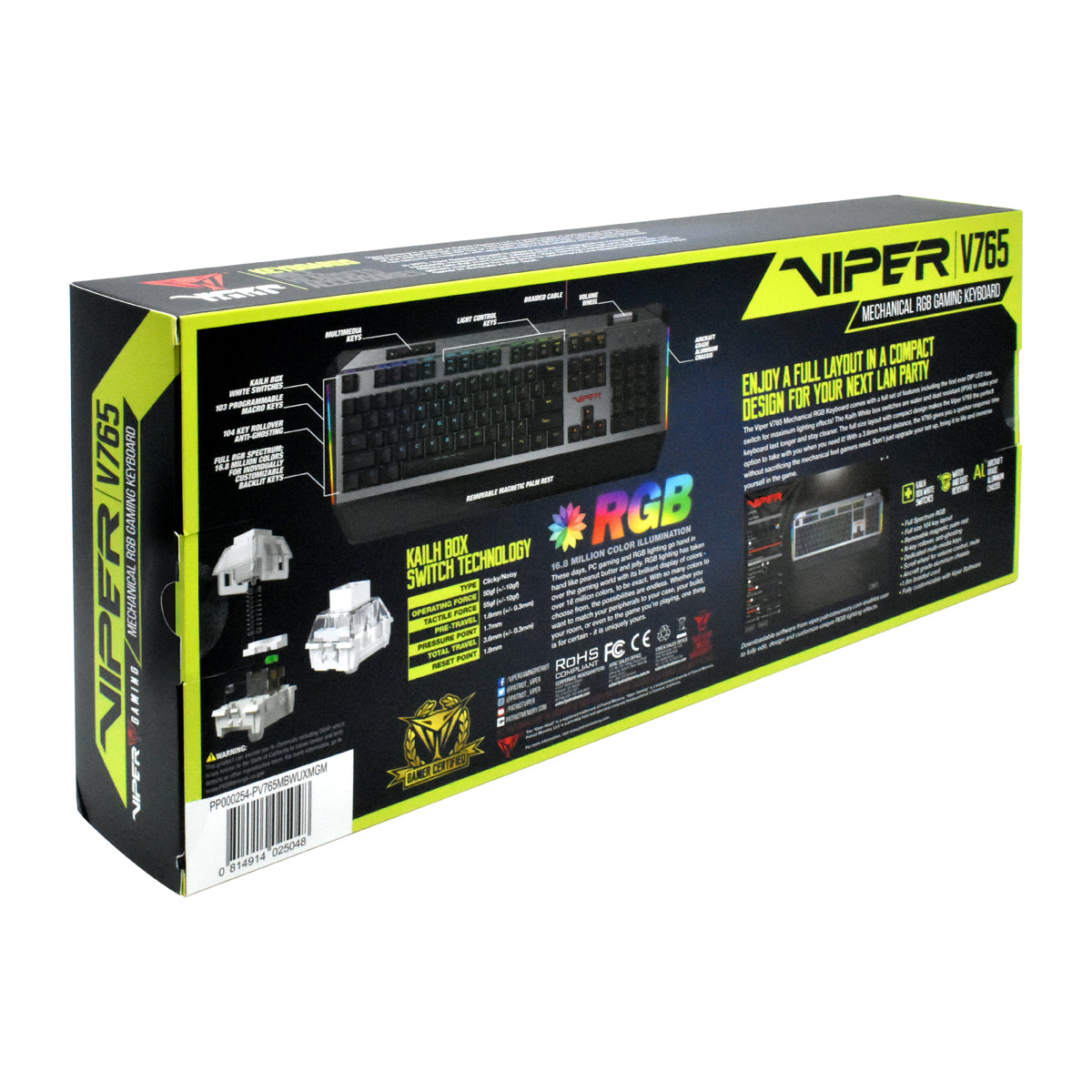 Patriot Viper V765 RGB mehanska tipkovnica - ANG