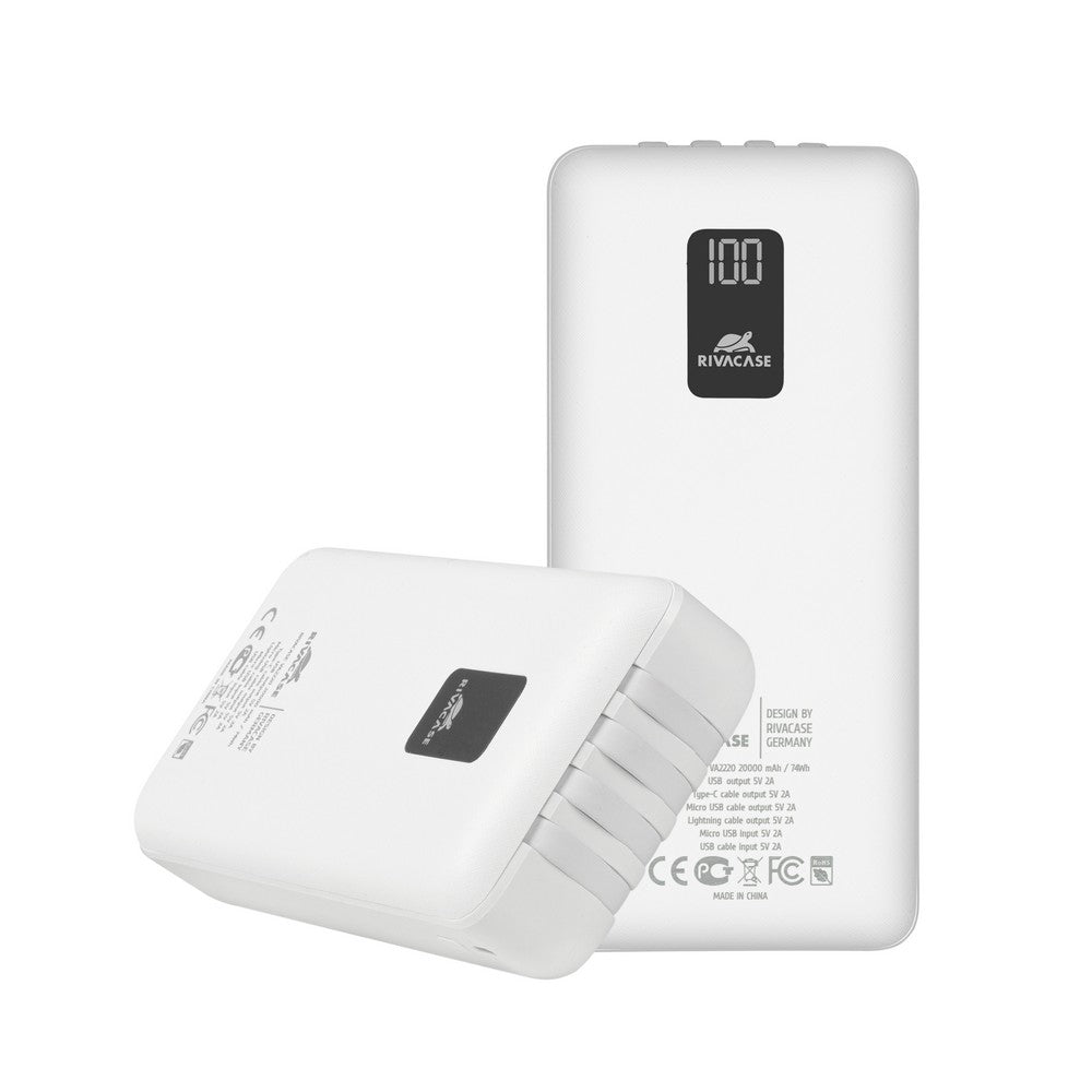 Rivacase VA2220 20000mAh prenosna baterija s kabli