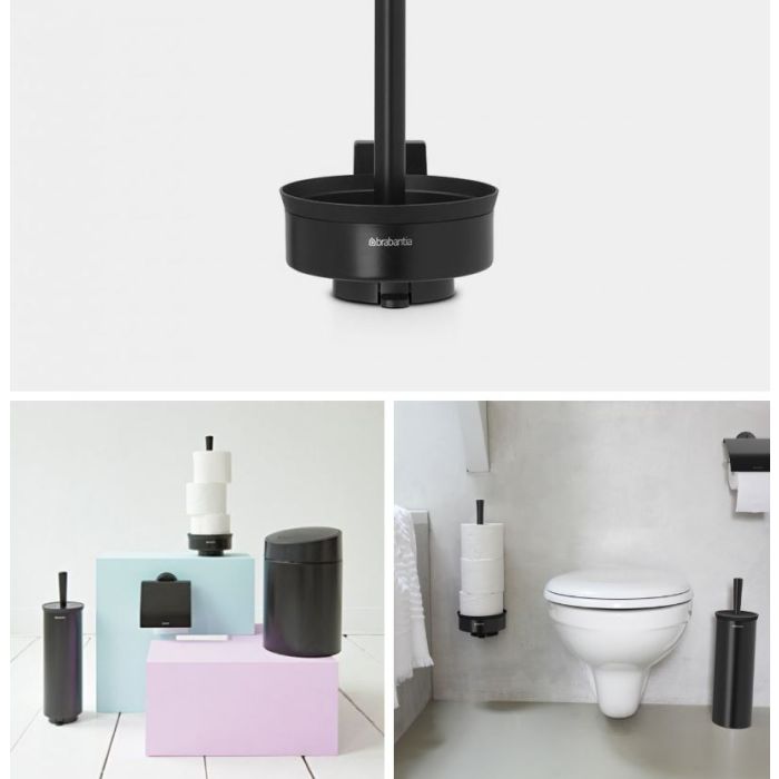Brabantia stojalo za WC papir kovinski črno