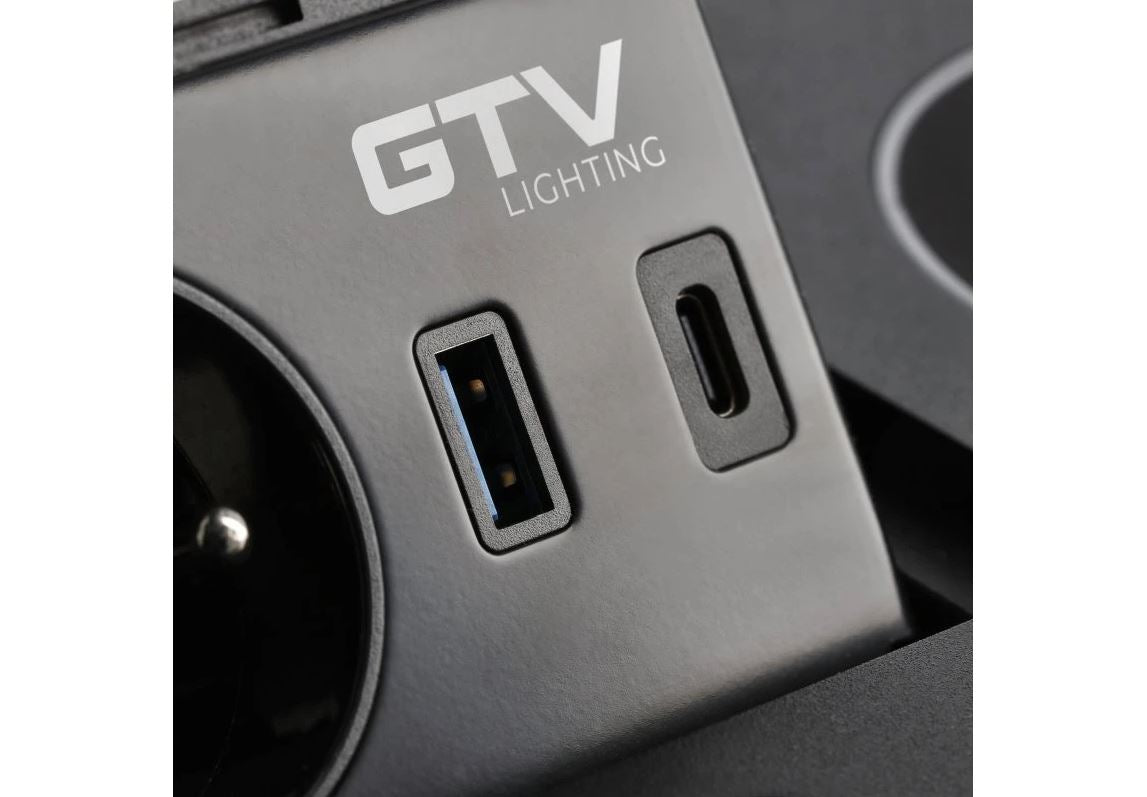 GTV Vgradna vtičnica AVARO PLUS, črna