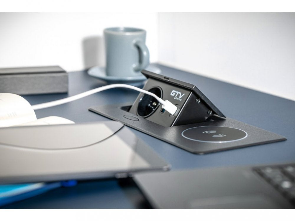 GTV Vgradna vtičnica AVARO PLUS, črna