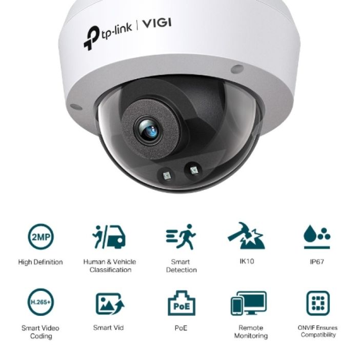 TP-LINK VIGI 2MP 2.8mm/4mm IR Dome mrežna kamera (do 1920x1080 30fps)