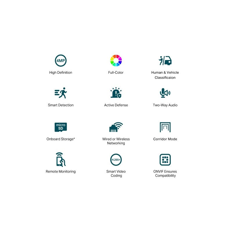 TP-LINK VIGI 4MP Full-Color Wi-Fi Turret mrežna kamera (do 2560X1440 H.265+ 30fps)