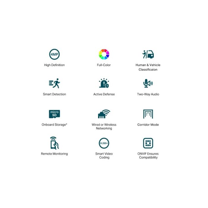 TP-LINK VIGI 4MP Full-Color Wi-Fi Turret mrežna kamera (do 2560X1440 H.265+ 30fps)