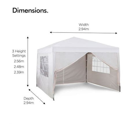 VonHaus Pop Up paviljon 3 x 3m Ivory