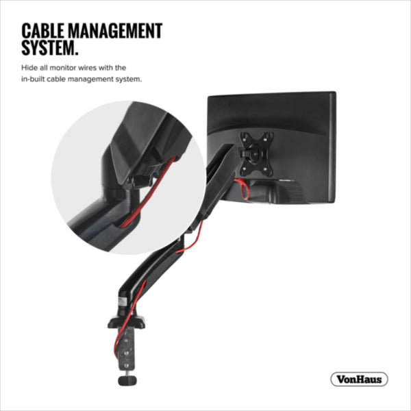 VonHaus enojni namizni nosilec do diagonale 27'', 1 x USB 3.0, plinska vzmet