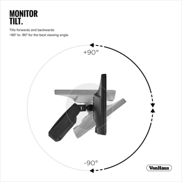 VonHaus enojni namizni nosilec do diagonale 27'', 1 x USB 3.0, plinska vzmet