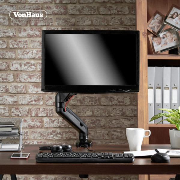 VonHaus enojni namizni nosilec do diagonale 27'', 1 x USB 3.0, plinska vzmet