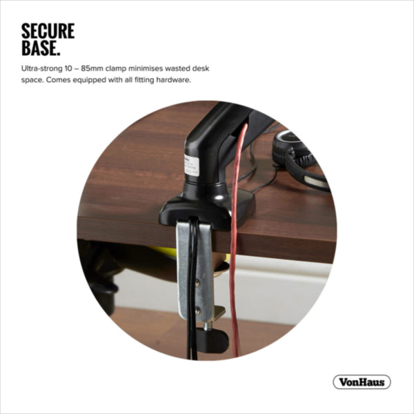 VonHaus enojni namizni nosilec do diagonale 27'', 1 x USB 3.0, plinska vzmet