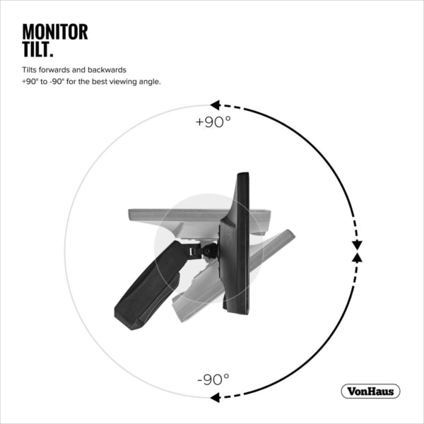 VonHaus dvojni namizni nosilec do diagonale 27'', 2 x USB 3.0, plinska vzmet