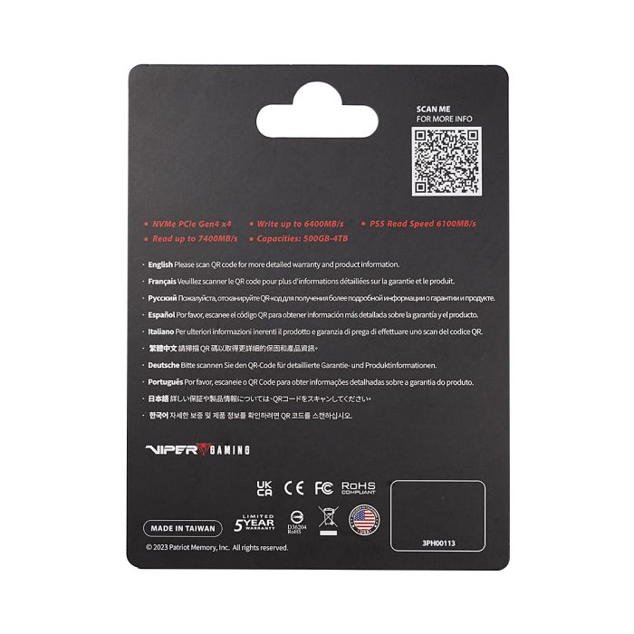 Patriot Viper VP4300 Lite 4TB M.2 NVMe PCIe Gen4 x4