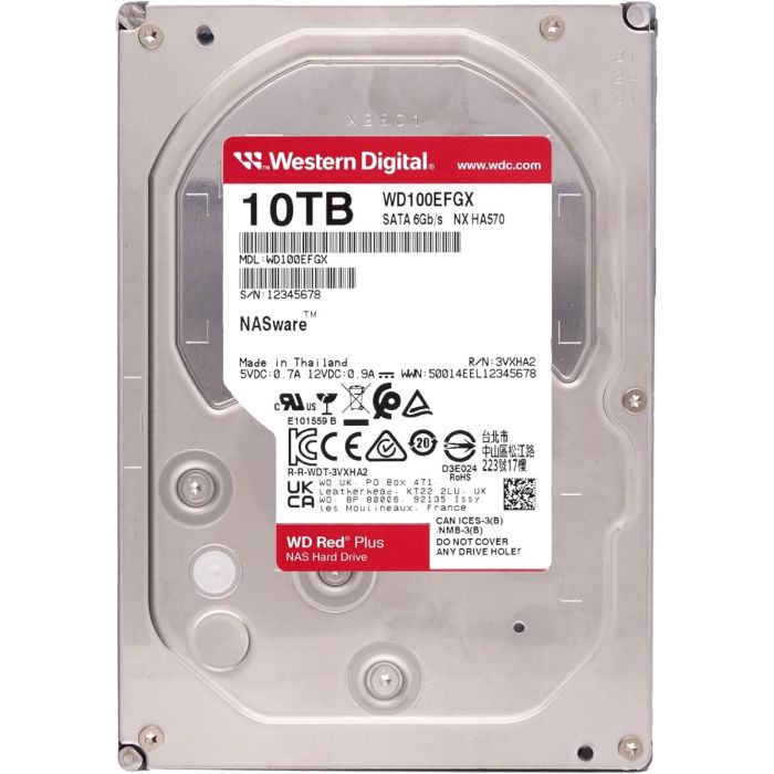 WD 10TB Red Plus 3,5" SATA 6Gb/s 7200rpm 512MB HDD disk