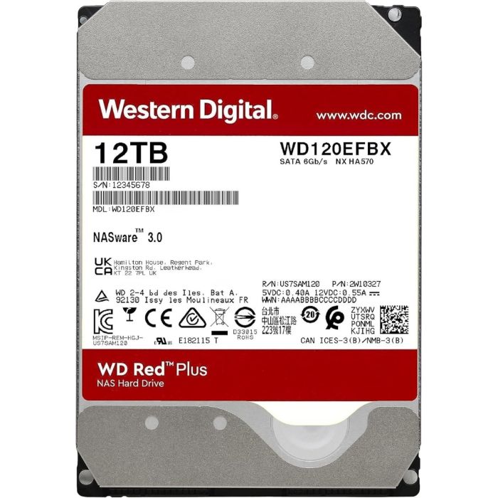WD 12TB Red Plus 3,5" SATA 6Gb/s 7200rpm 512MB HDD disk